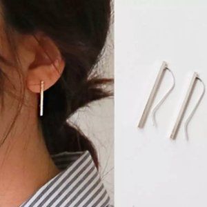 Classic Silver Color Drop Earrings Elegant
